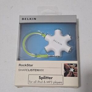 Belkin RockStar 5-Jack Multi Headphone Audio Splitter White F8Z274-BBY iPod MP3